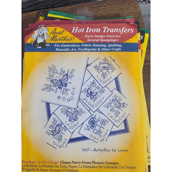 VTG Lot of 12 Aunt Marthas Hot Iron Transfers Embroidery Various Patterns - Picture 12 of 13